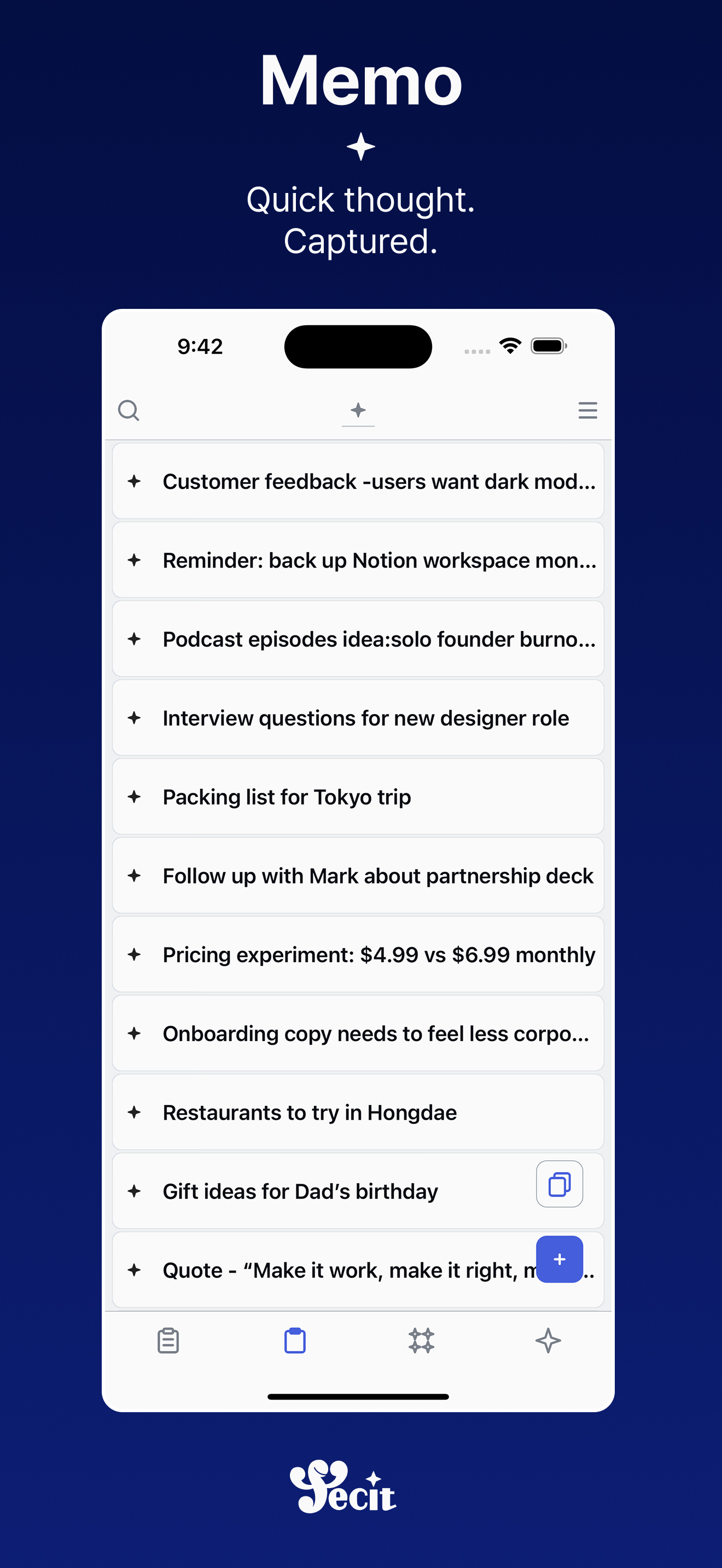 Memo list